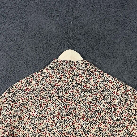 Wallace & Barnes Shirt Mens Small Beige Floral All Over Print Camp Loop Collar - Picture 9 of 12